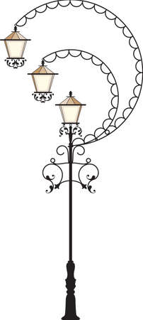 Wrought Iron Street Lamp Post Vector Artのイラスト素材