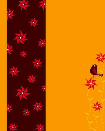 Card Design Artistic Bird Flower Vector Artのイラスト素材