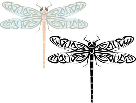 Tattoo Dragonfly Design Vector Artのイラスト素材