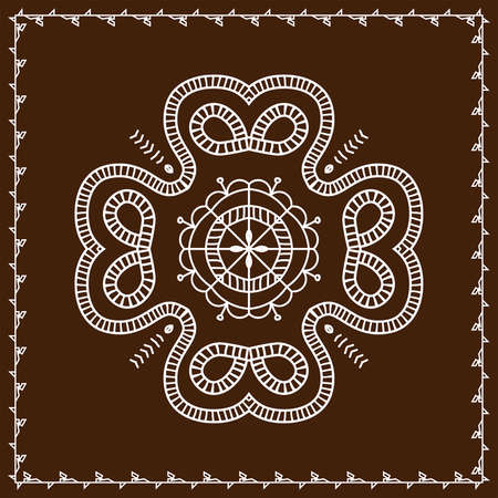 Folk, Tribal Design, Motif, Wall Painting Vector Artのイラスト素材