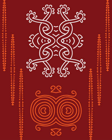 Folk, Tribal Design, Motif, Wall Painting Vector Artのイラスト素材