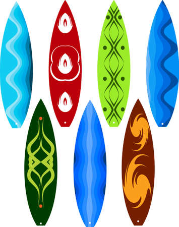 Surf Board Graphics, Stripe : Vinyl Ready Vector Artのイラスト素材