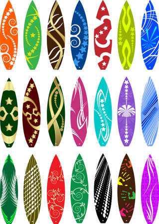Surf Board Graphics, Stripe : Vinyl Ready Vector Artのイラスト素材