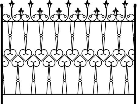 Wrought Iron Gate, Door, Fence, Window, Grill, Railing Design Vector Artのイラスト素材