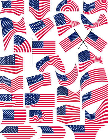 American Flag Collection Vector Artのイラスト素材