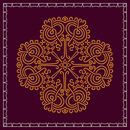 Folk, Tribal Design, Motif, Wall Painting Vector Artのイラスト素材