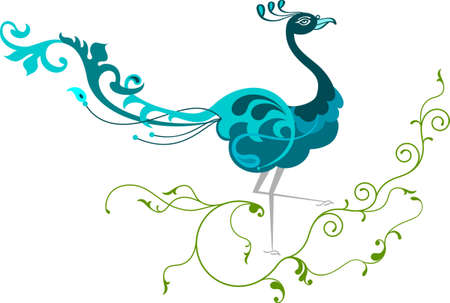 Peacock Artistic Hand Drawn Vector Artのイラスト素材