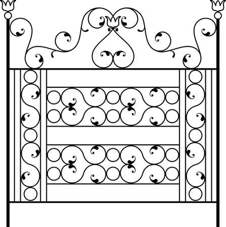 Wrought Iron Gate, Door, Fence, Window, Grill, Railing Design Vector Artのイラスト素材
