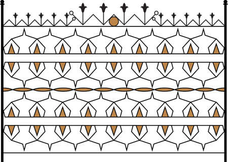 Wrought Iron Gate, Door, Fence, Window, Grill, Railing Design Vector Artのイラスト素材