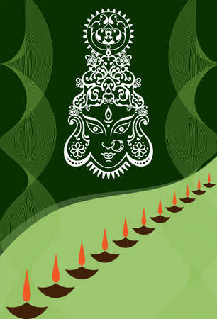 Durga Goddess of Power Vector Artのイラスト素材