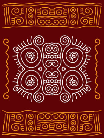 Folk, Tribal Design, Motif, Wall Painting Vector Artのイラスト素材