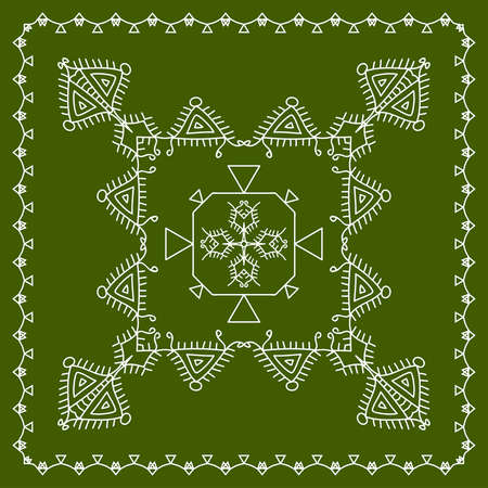 Folk, Tribal Design, Motif, Wall Painting Vector Artのイラスト素材