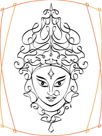 Durga Goddess of Power Vector Artのイラスト素材