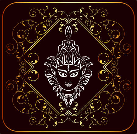 Durga Goddess of Power Vector Artのイラスト素材
