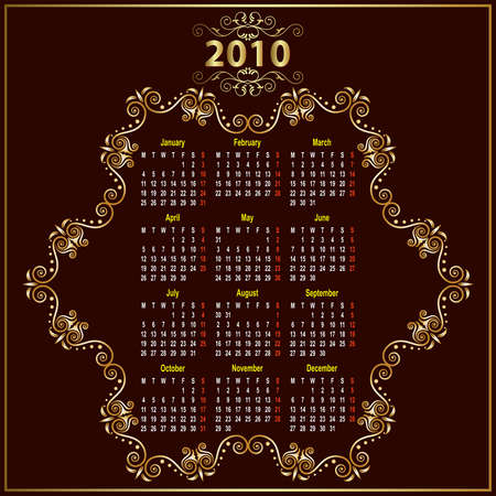 Calendar Design 2010 Vector Artのイラスト素材