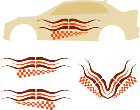 Vehicle Graphics, Stripe : Vinyl Ready Vector Artのイラスト素材