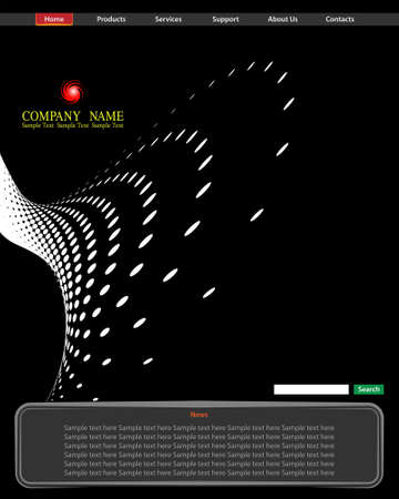 Background Composition, Web Template (Halftone) Vector Artのイラスト素材