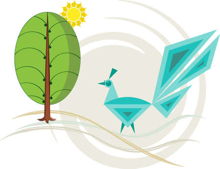 Peacock Artistic Hand Drawn Vector Artのイラスト素材