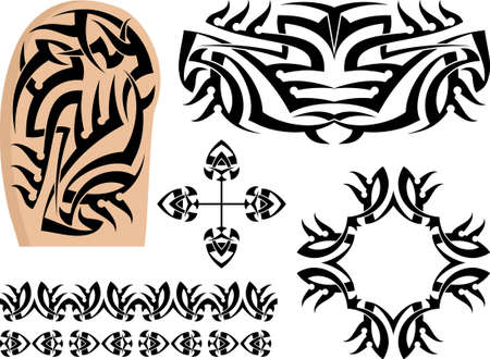 Tattoo Arm Band Set Vector Artのイラスト素材