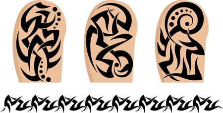 Tattoo Arm Band Set Vector Artのイラスト素材