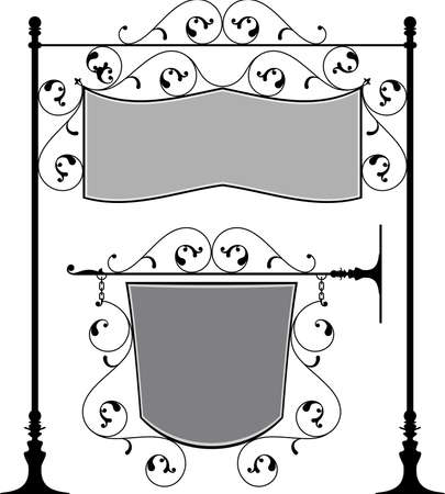 Wrought Iron Signage Vector Artのイラスト素材