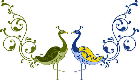 Peacock Artistic Hand Drawn Vector Artのイラスト素材