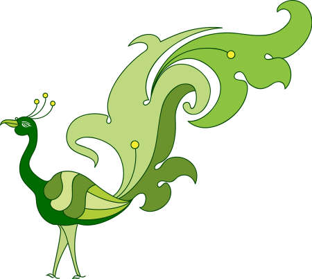 Peacock Artistic Hand Drawn Vector Artのイラスト素材