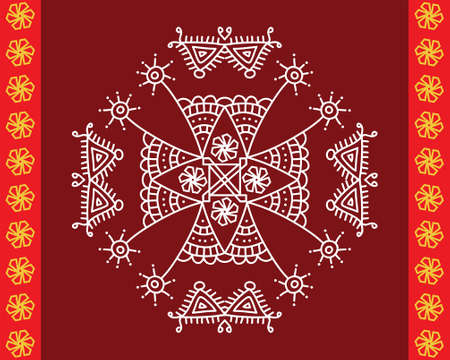 Folk, Tribal Design, Motif, Wall Painting Vector Artのイラスト素材