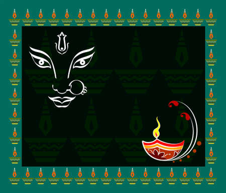 Durga Goddess of Power Vector Artのイラスト素材