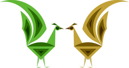 Peacock Artistic Hand Drawn Vector Artのイラスト素材