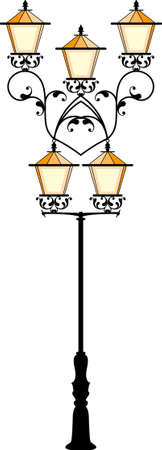 Wrought Iron Street Lamp Post Vector Artのイラスト素材