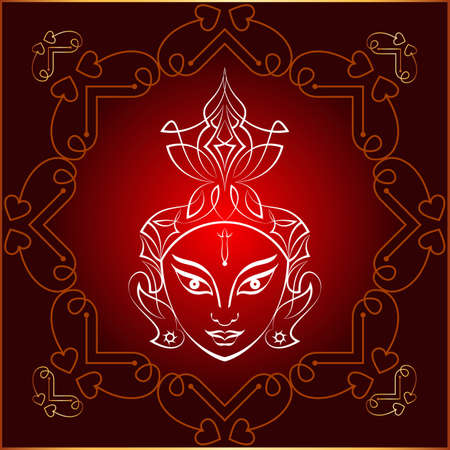 Durga Goddess of Power Vector Artのイラスト素材