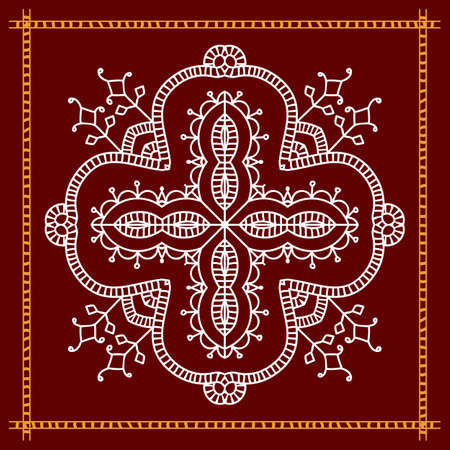 Folk, Tribal Design, Motif, Wall Painting Vector Artのイラスト素材