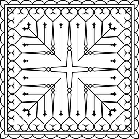 Wrought Iron Fireplace Grill Vector Artのイラスト素材