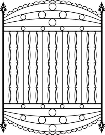 Wrought Iron Fireplace Grill Vector Artのイラスト素材