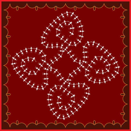 Folk, Tribal Design, Motif, Wall Painting Vector Artのイラスト素材