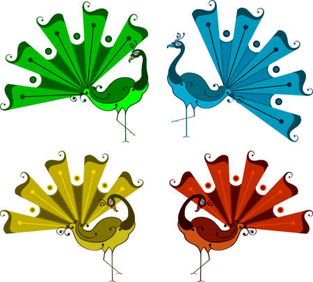 Peacock Artistic Hand Drawn Vector Artのイラスト素材