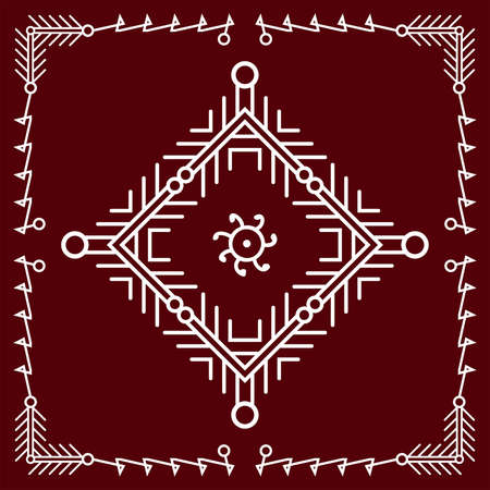 Folk, Tribal Design, Motif, Wall Painting Vector Artのイラスト素材