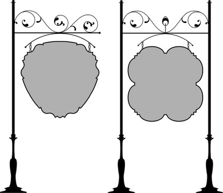 Wrought Iron Signage Vector Artのイラスト素材