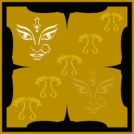 Durga Goddess of Power Vector Artのイラスト素材