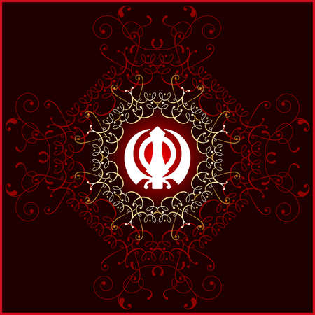 Ek Onkar, Khanda The Holy Motif Vector Artのイラスト素材