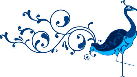 Peacock Artistic Hand Drawn Vector Artのイラスト素材