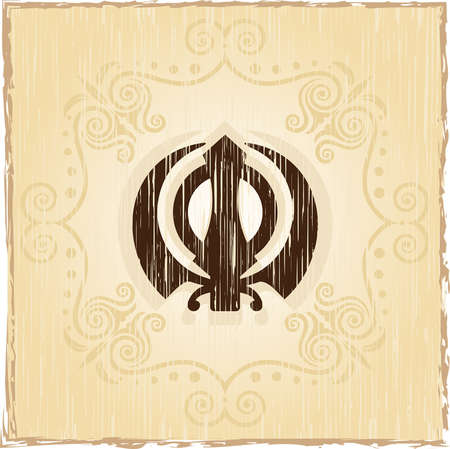 Ek Onkar, Khanda The Holy Motif Vector Artのイラスト素材