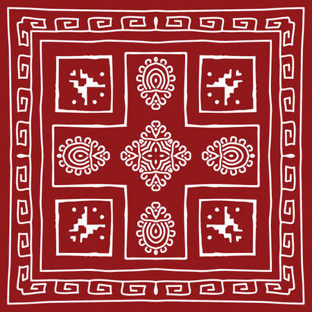 Folk, Tribal Design, Motif, Wall Painting Vector Artのイラスト素材