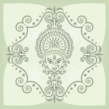 Durga Goddess of Power Vector Artのイラスト素材