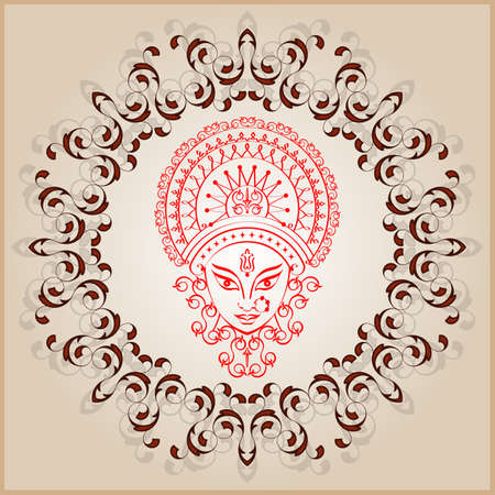 Durga Goddess of Power Vector Artのイラスト素材