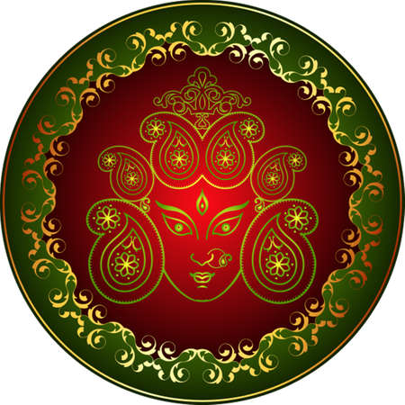 Durga Goddess of Power Vector Artのイラスト素材