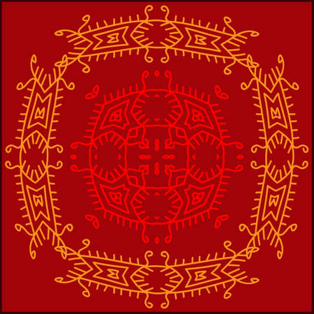 Folk, Tribal Design, Motif, Wall Painting Vector Artのイラスト素材