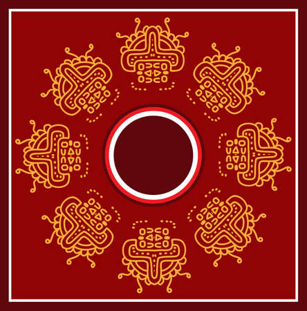 Folk, Tribal Design, Motif, Wall Painting Vector Artのイラスト素材