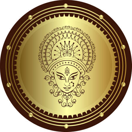 Durga Goddess of Power Vector Artのイラスト素材